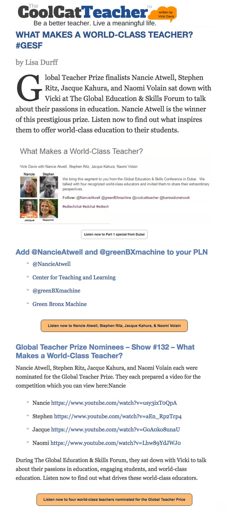 Cool Cat Teacher - What Makes A World-Class Teacher?
