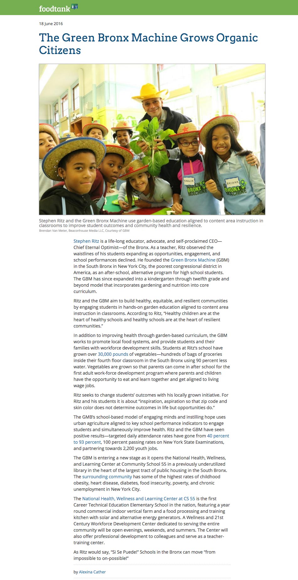 Food Tank - The Green Bronx Machine Grows Organic Citizens